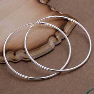 Wholesale High Quality Jewelry 925 jewelry silver plated Smooth Circle Earrings for Women best gift SMTE042